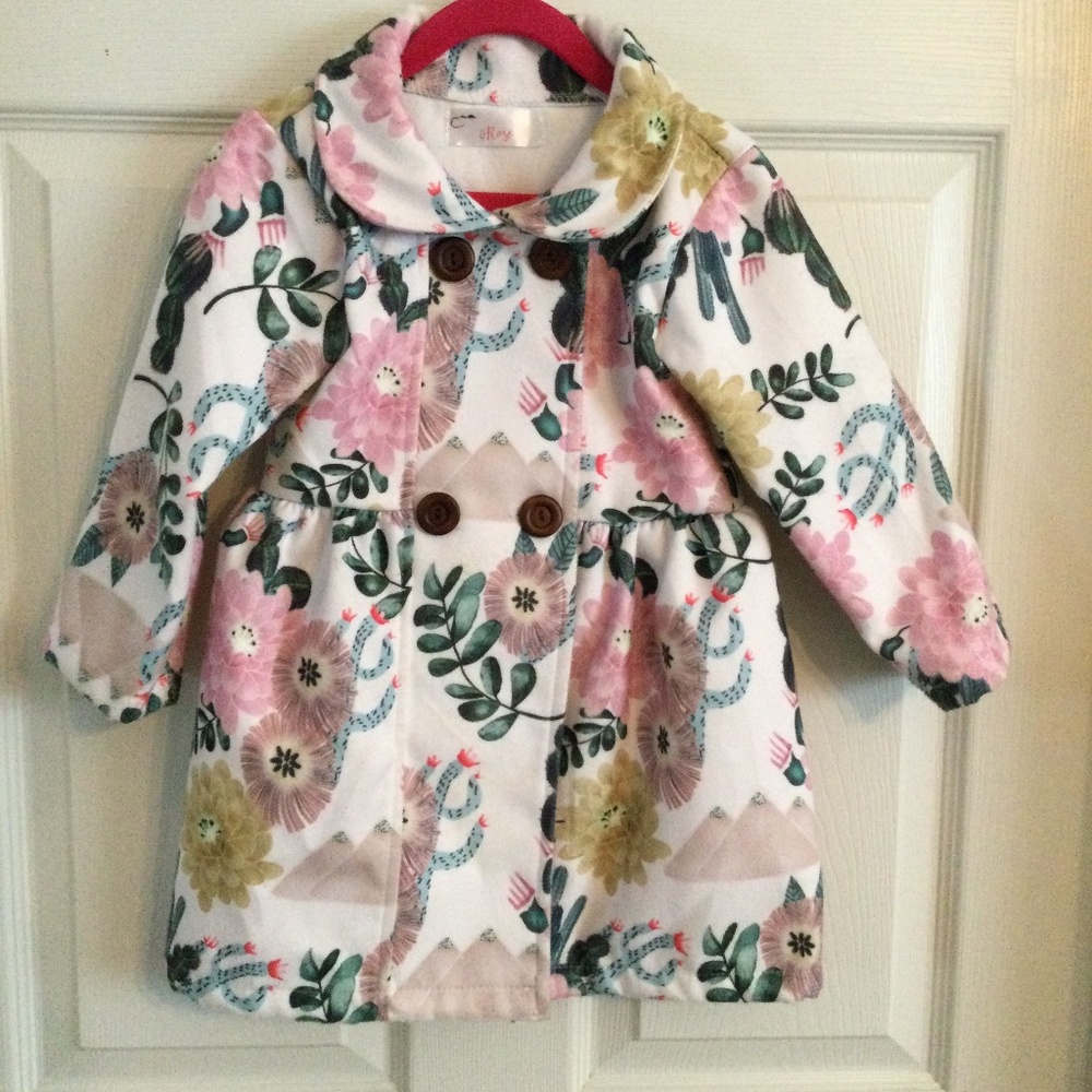 Mila Rose Double Breasted Winter Coat, no size tag , but approx 2T